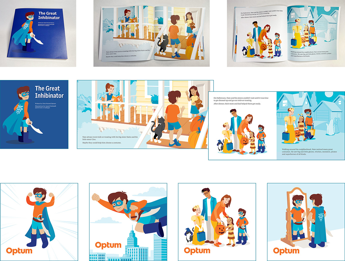 The Great Inhibinator book illustrations and stickers